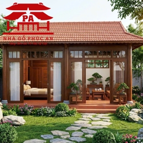 Nhà 2 gian, 1 phòng ngủ, 1 phòng khách