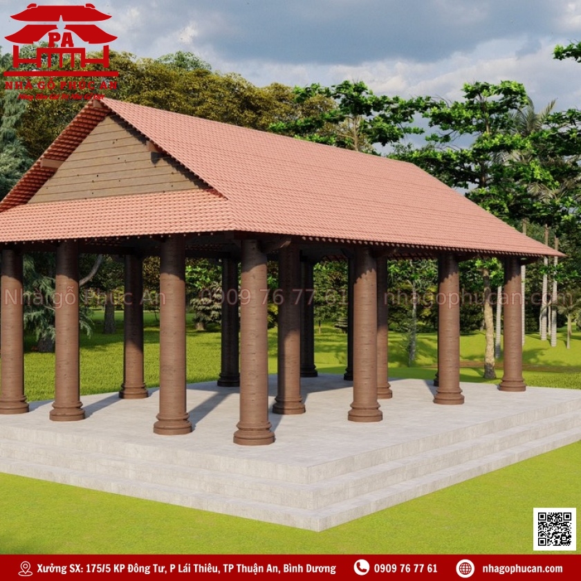 Mẫu nhà 3 gian 16 cột