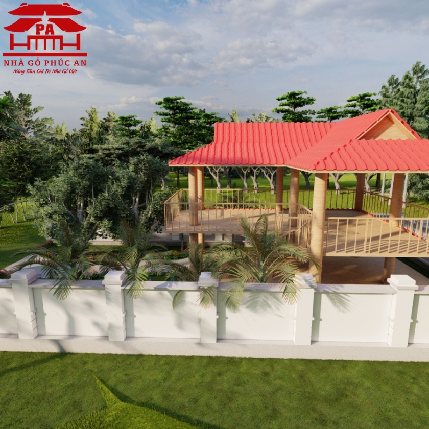 nhà mát 2 gian 1 lồi