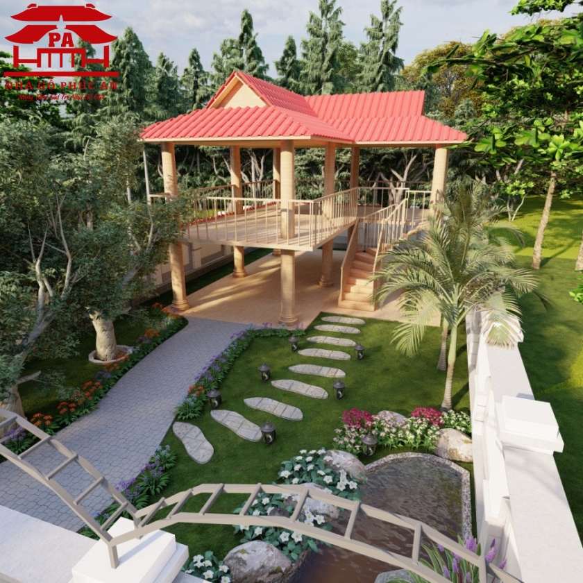 nhà mát 2 gian 1 lồi