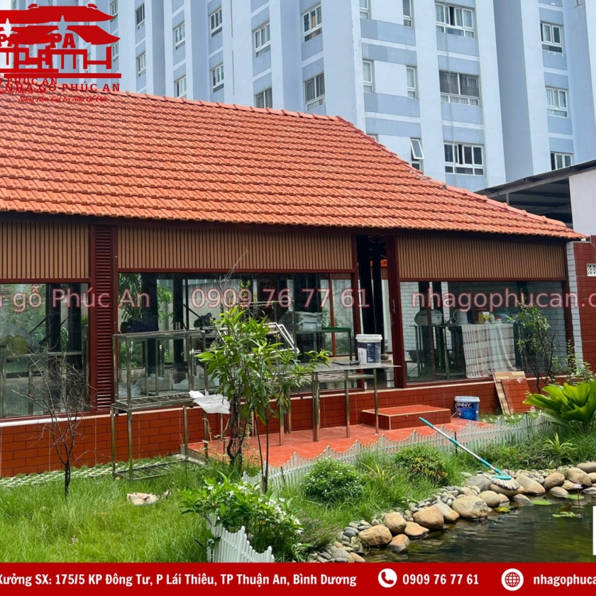  Nhà gỗ trệt 3 gian 2 chái